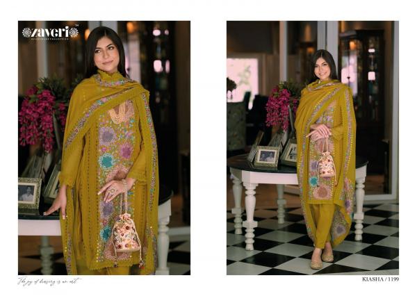 Zaveri Kiasha Organza Festive Wear Silk Kurti Pant With Dupatta Collection